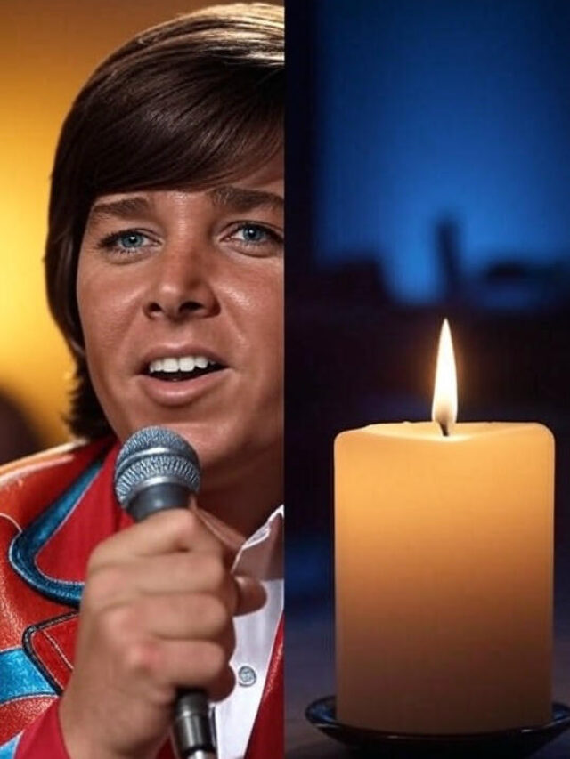Elegant tribute to Bobby Sherman, split-screen of '60s singer and candle glow, honoring his legacy at 81.